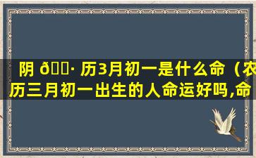 阴 🌷 历3月初一是什么命（农历三月初一出生的人命运好吗,命 🦅 运如何）